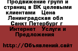 Продвижение групп и страниц в ВК целевыми клиентами › Цена ­ 50 - Ленинградская обл., Санкт-Петербург г. Интернет » Услуги и Предложения   